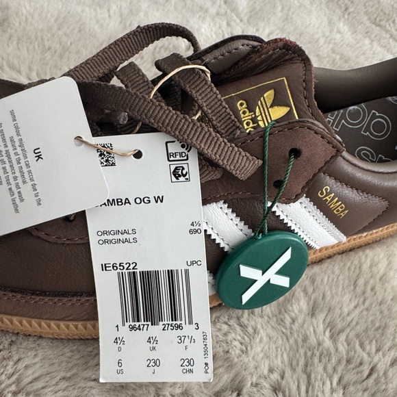 adidas Originals Samba OG Earth Strata Footwear White Gold (Women's) size 6 - Picture 8 of 8